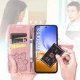 Откидной чехол для Realme 14 5G / Realme 14T 5G, Butterfly, розовый rose gold
