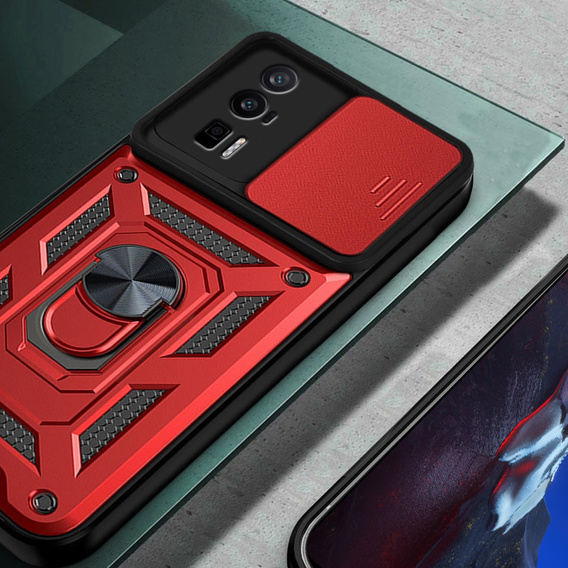 Чехол NOX Camera Slide Xiaomi Poco F5 Pro, CamShield Slide, красный