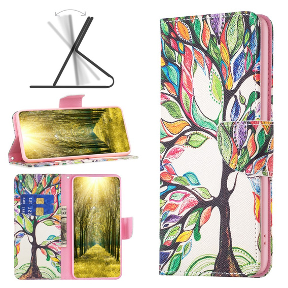 Откидной чехол для Motorola Edge 40 5G, Wallet, tree of life, синий