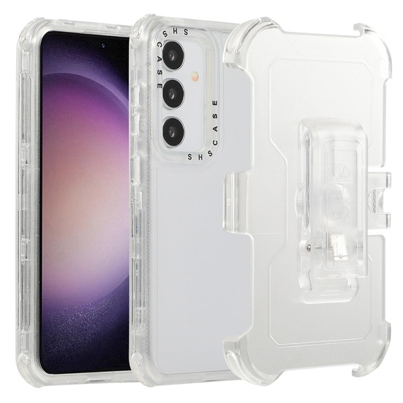 Бронечохол для Samsung Galaxy S24, Belt Clip, з кліпсою, прозорий
