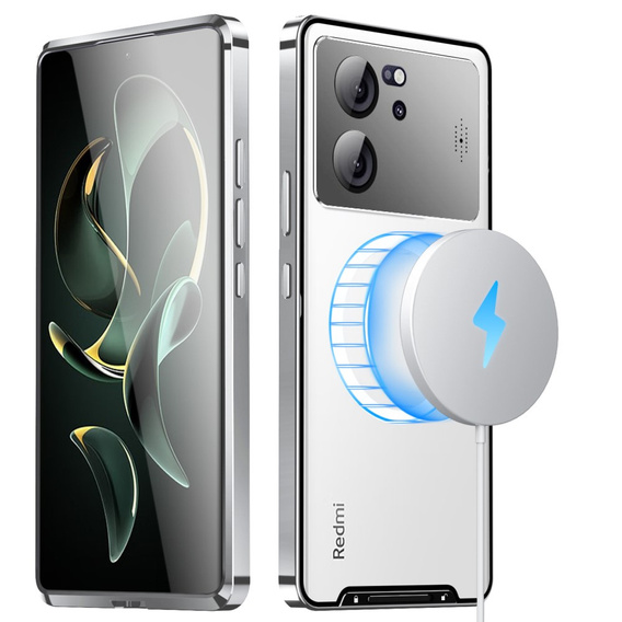 Захисний чохол для камери Xiaomi 13T / 13T Pro, CamShield MagSafe, прозорий / сріблястий
