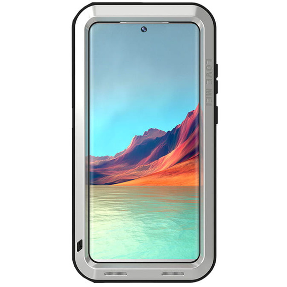 Чoхол Love Mei до Samsung Galaxy S22 Ultra, armored without glass, сріблястий