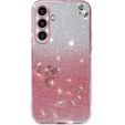 Чохол для Samsung Galaxy A54, Glitter Flower, рожевий rose gold