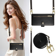 Откидной чехол для Samsung Galaxy S24 FE, Wallet Zipper Pocket, чёрный