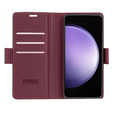 Чехол для Samsung Galaxy S23 FE, ERBORD Glossy Litchi, кошелек с клапаном, красный