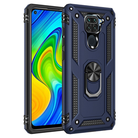 Бронированный Чехол до Xiaomi Redmi Note 9, Nox Case Ring, синий