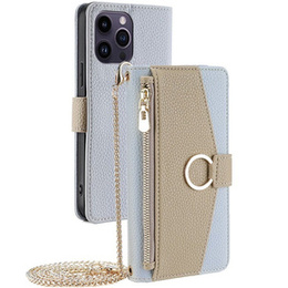 Чохол-книжка для iPhone 14 Pro Max, Wallet Zipper Pocket, з дзеркалом, м'яти