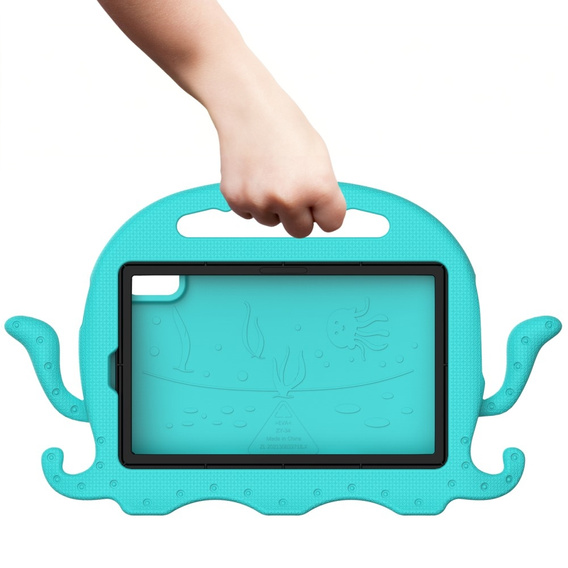 Дитячий чохол для Lenovo Tab M9, з ручкою, восьминіг, зелений