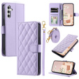 чехол-крышка для Samsung Galaxy S25 FE, Rhombus Crossbody Leather, фиолетовый