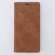 Чехол для iPhone 15, ERBORD Vintage, бумажник с клапаном, коричневый