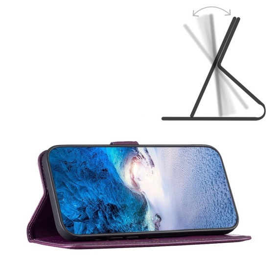 Откидной чехол для Samsung Galaxy A35 5G, BINFEN Wallet, тёмно-фиолетовый