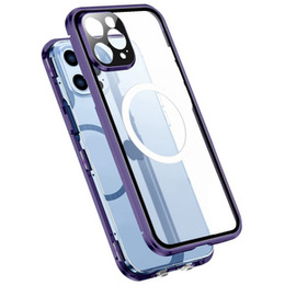 Магнітний чохол Dual Glass MagSafe для iPhone 14 Pro, фіолетовий