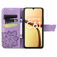 Чохол-книжка для Realme C61, Butterfly, фіолетовий