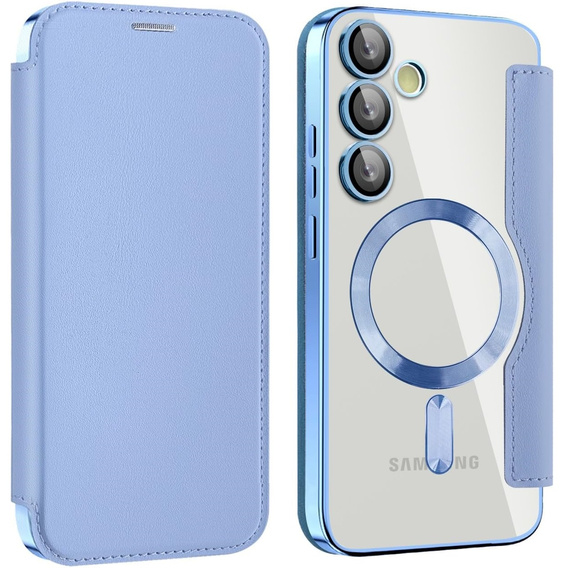 Откидной чехол для Samsung Galaxy S25 FE, RFID Wallet MagSafe CamShield, синий