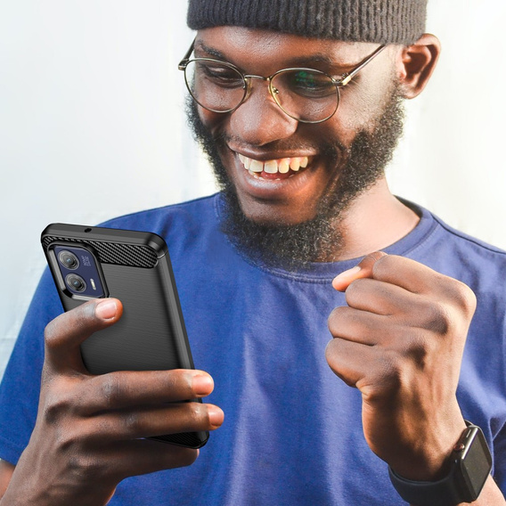 Чехол до Motorola Moto G73 5G, Carbon, чёрный