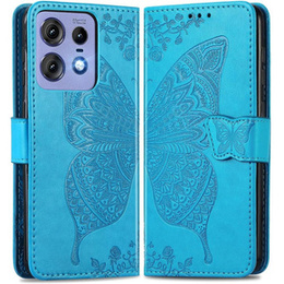 Откидной чехол для Motorola Edge 50 Pro, Butterfly, синий