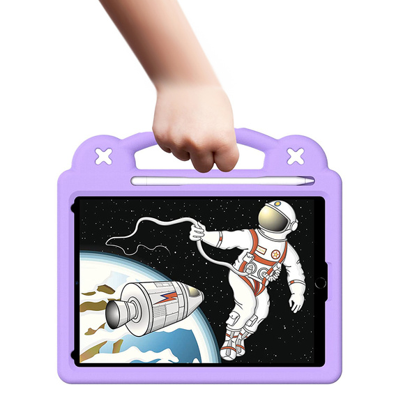 Детский чехол для iPad 10.2" 2021/2020/2019 (9/8/7 gen.) / Air 10.5" 2019 (3 gen.), Cute Patterns, с подставкой, фиолетовый