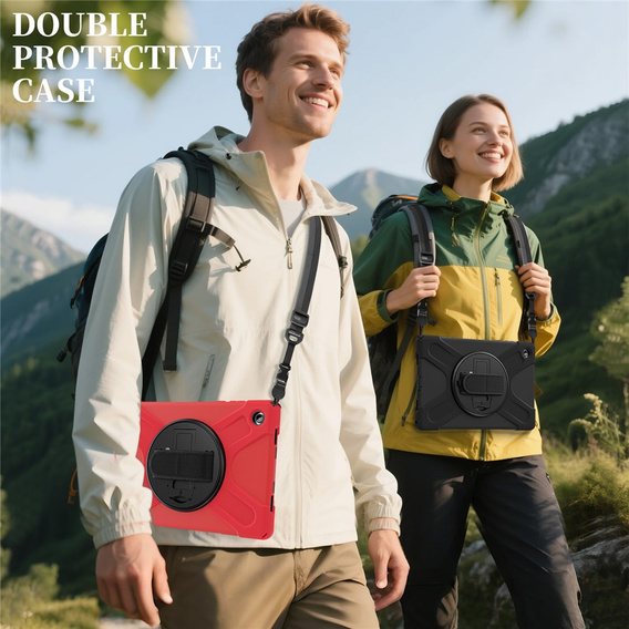 Бронированный чехол с подставкой и ремнем через плечо для Samsung Galaxy Tab A11+