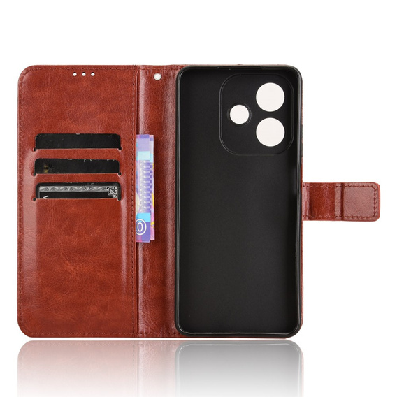 Откидной чехол для Oppo A40 / Oppo A40m, Crazy Horse Wallet, коричневый