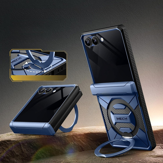 Чехол Tongate MECH с MagSafe для Samsung Galaxy Z Flip7 FE / Z Flip6, зеленый