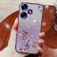 Чохол для Infinix Hot 30, Glitter Flower, фіолетовий