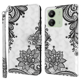 Чохол-книжка для Xiaomi Redmi 13C / Poco C65, Wallet, Lace Flower білий