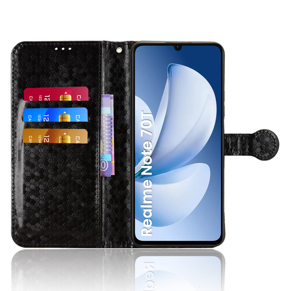 Флип-кейс для Realme Note 70T 4G, Wallet Rhombus, чёрный