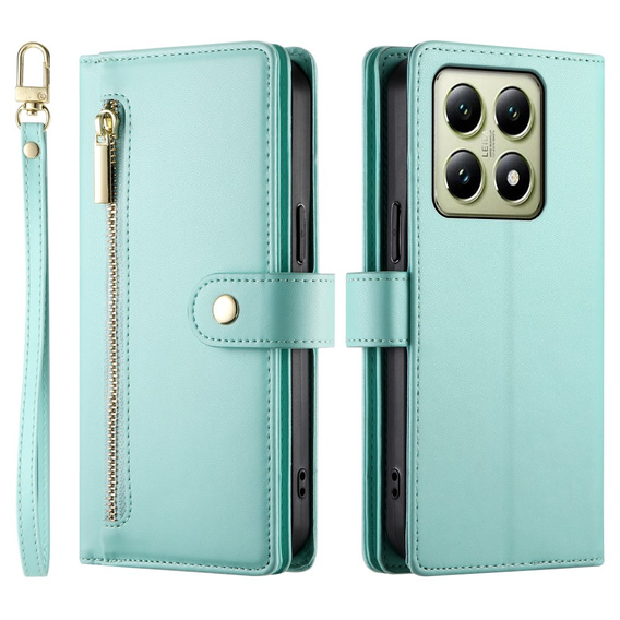 Чохол-книжка для Xiaomi 14T, Wallet Zipper Pocket, зелений