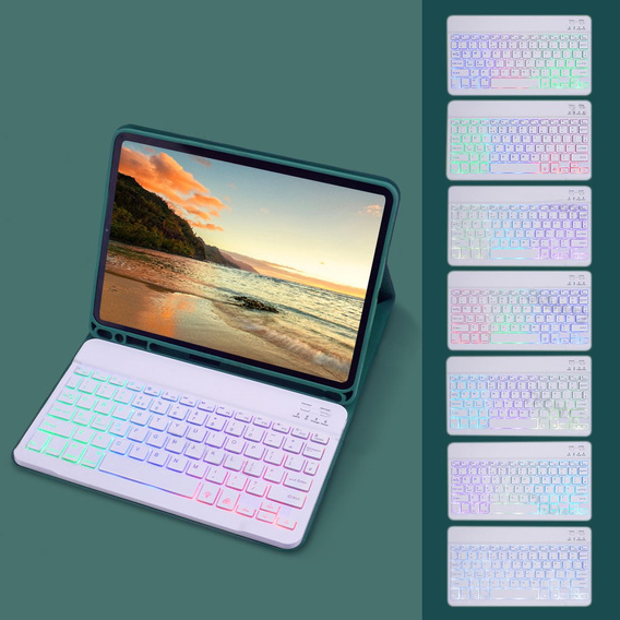 Чохол з підсвічуванням bluetooth-клавіатури для iPad 10.9 2022 (10 gen.), зелений