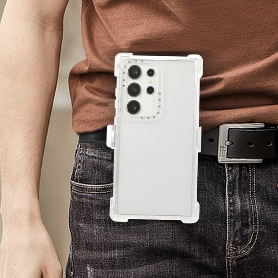 Бронечохол для Samsung Galaxy S24 Ultra, Belt Clip, з кліпсою, прозорий