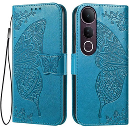 Откидной чехол для Vivo V50 Lite 4G / 5G, Butterfly, синий