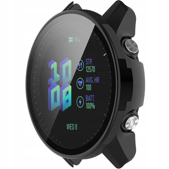 2в1 чохол та захисне скло для годинника Garmin Forerunner 955, Black