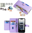 Чохол-книжка для iPhone 16E, Wallet Zipper Pocket, фіолетовий
