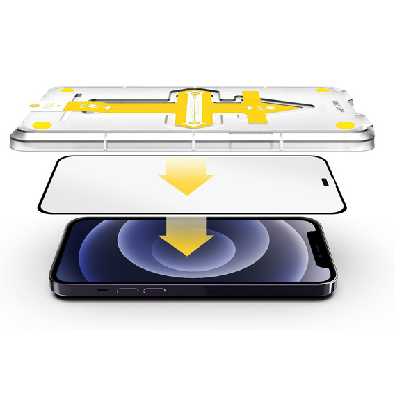 2x Скло захисне загартоване для iPhone 12 Mini, ERBORD Easy App Full Screen Protector