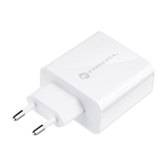 Зарядное устройство Forcell USB-A / 2x USB-C 3.45A GaN 70W PD QC 4.0, серый