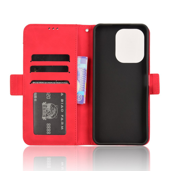 Футляр з клапаном для Xiaomi Redmi 13, Card Slot, червоний