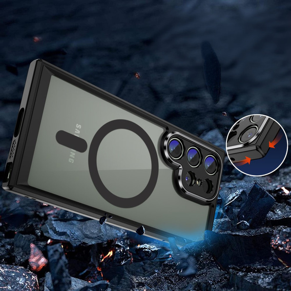 Чохол для Samsung Galaxy S24 Ultra, ERBORD Impact Guard, MagSafe, чорний