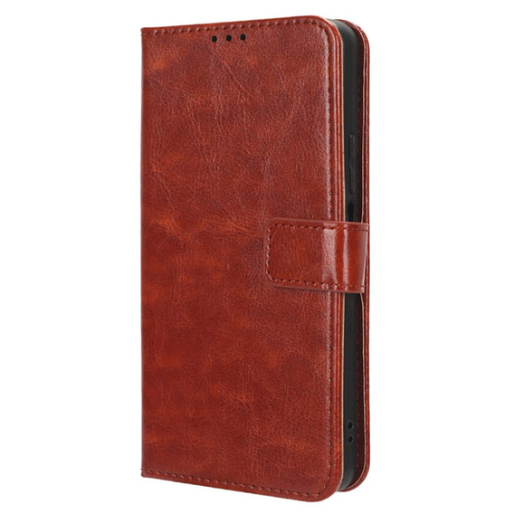 Футляр з клапаном для Oppo Reno 12FS / 12F, Crazy Horse Wallet, коричневий