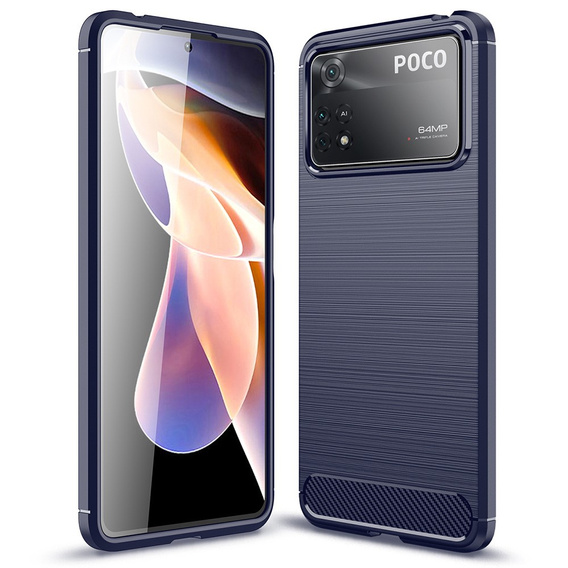 Чехол до Xiaomi Poco X4 Pro 5G, Carbon, синий