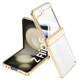 Чохол зі склом для Samsung Galaxy Z Flip5 5G, PC Case, золотий