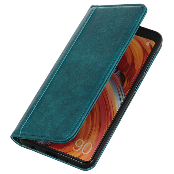 Флип-кейс для Xiaomi Poco F6 Pro, Split Leather, зелёный