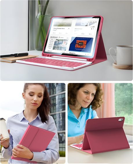 Чехол + клавиатура iPad 10.9 2022 10 Gen, Pen Slot, розовый rose gold