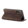 Чехол CASEME для Samsung Galaxy S21 FE, Leather Wallet Case, кофе