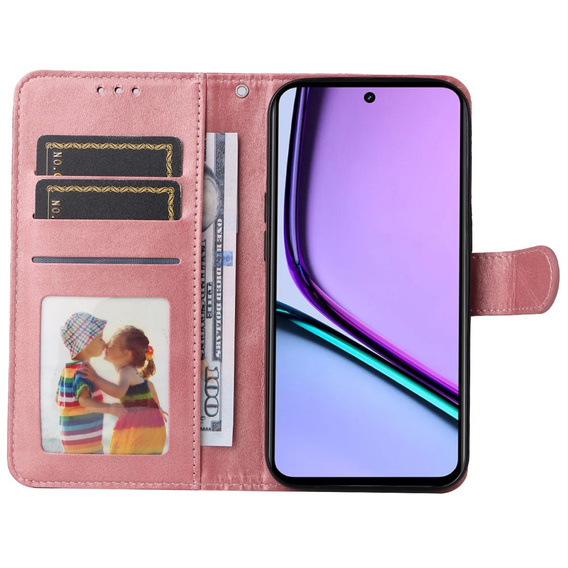 Чохол-книжка для Realme C67, Leather Wallet, рожевий rose gold