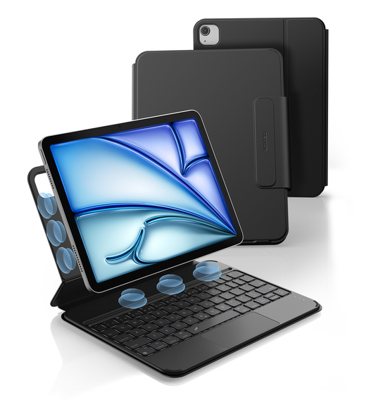 Чохол з клавіатурою для iPad Air 11" 2025/2024 (7/6 покоління) / Air 10,9" 2022/2020 (5/4 покоління) / Pro 11" 2022/2021/2020/2018 (4/3/2/1 покоління), Dexnor Magnetic Keyboard Touchpad