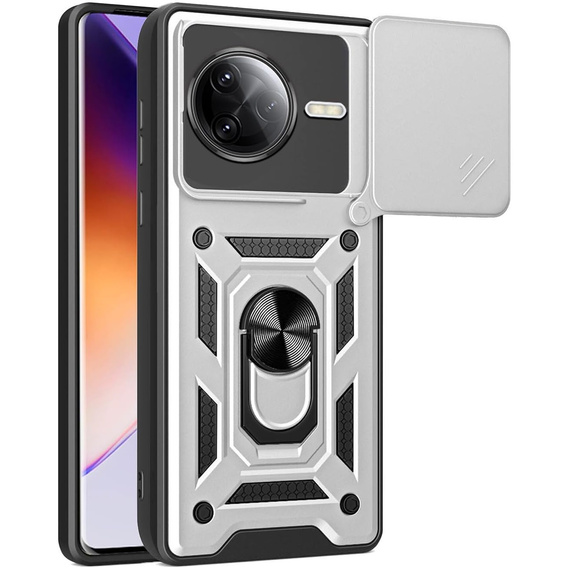 Чехол NOX Camera Slide Xiaomi Poco F7 Pro, CamShield Slide, серебряный