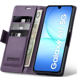 Чохол для Samsung Galaxy A17 5G, ERBORD Glossy Litchi, гаманець з клапаном, фіолетовий