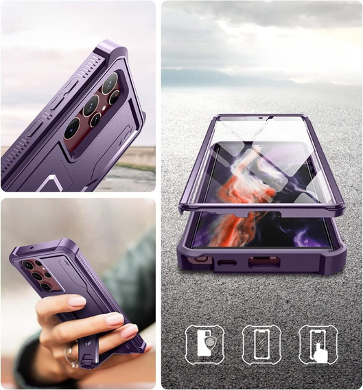 Бронированный чехол для Samsung Galaxy S22 Ultra, Dexnor Full Body, фиолетовый