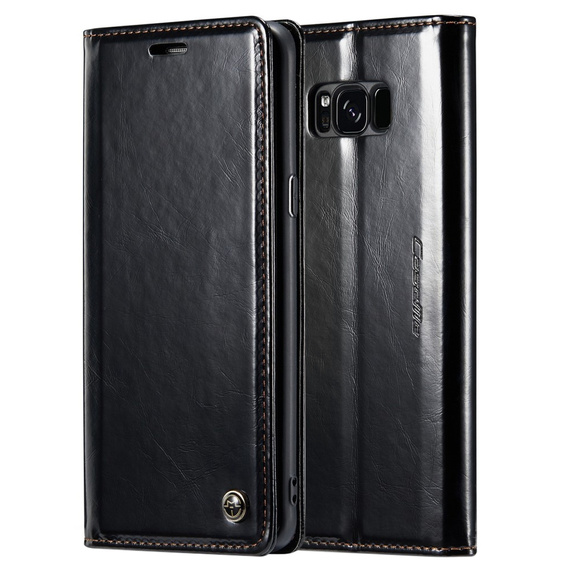 Флип-кейс CASEME для Samsung Galaxy S8, Waxy Textured, чёрный