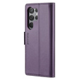 Чехол для Samsung Galaxy S25 Ultra, ERBORD Glossy Litchi, кошелек с клапаном, фиолетовый